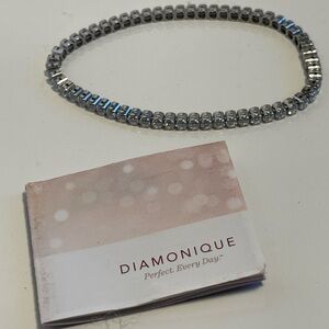 Diamonique Cushion Stretch Tennis Bracelet, Sterling Silver - NWT*
